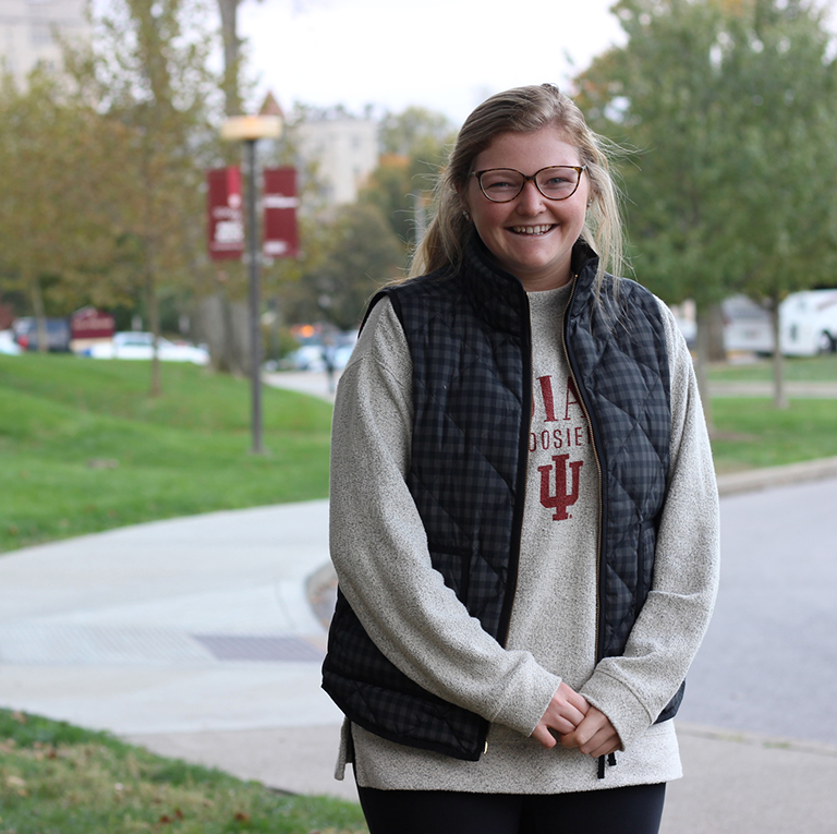 IU Student, Daisy Heath, in Lawrence County, Indiana with Sustaining Hoosier Communities.