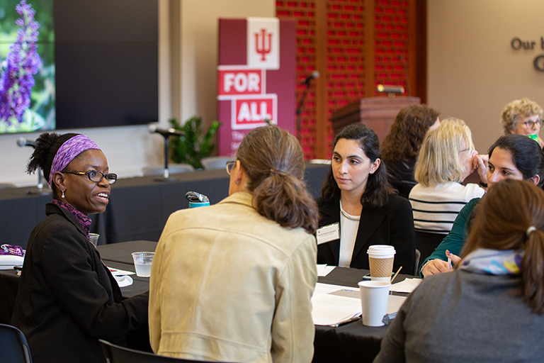 Faculty discuss ideas at the IU Rural Data Summit