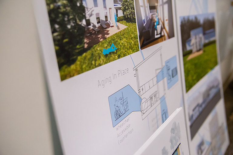 Close up of student designed modest home.