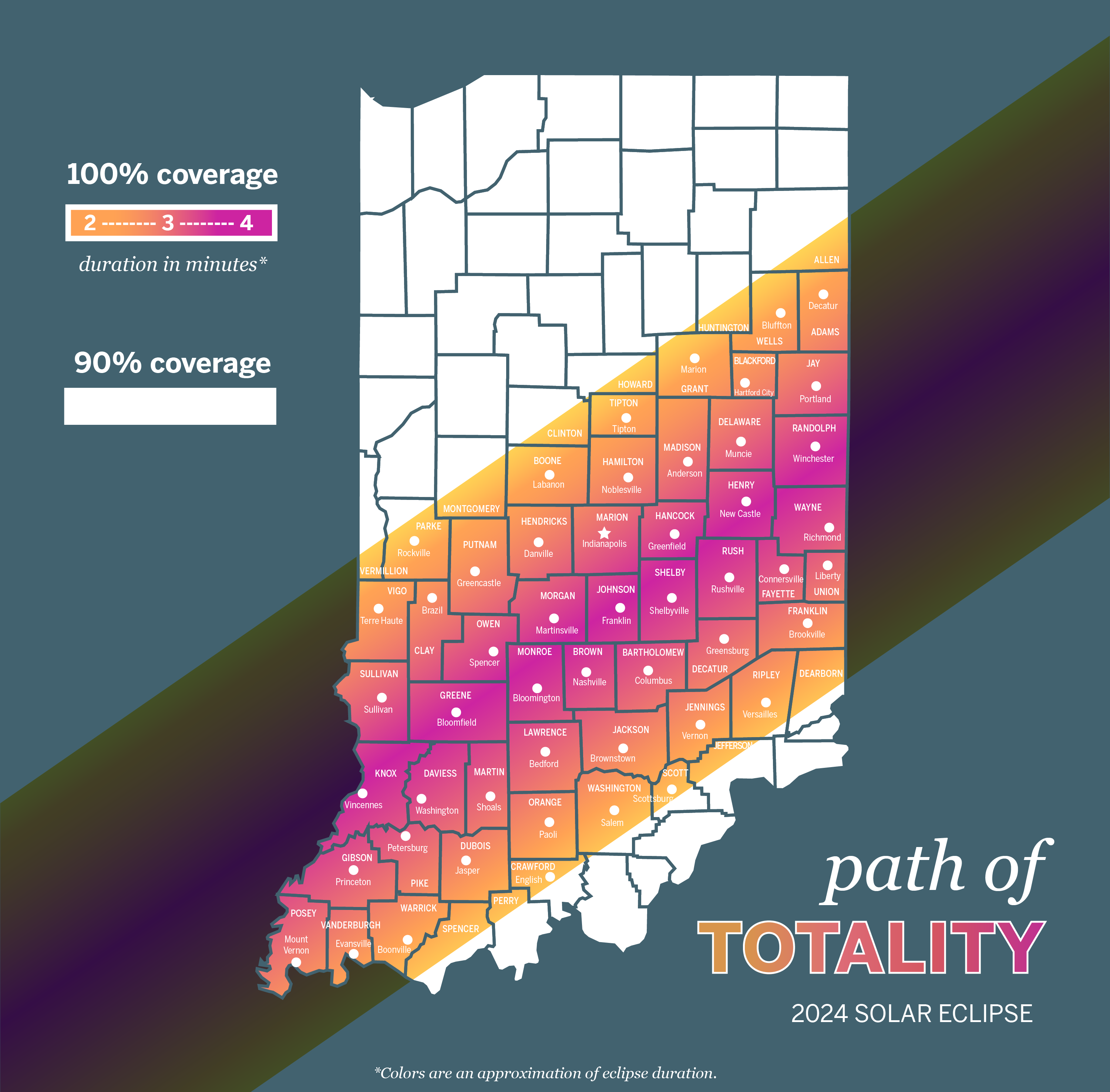 2024 Solar Eclipse Arts And Culture Impact Center For Rural   Path Of Totality Indiana 